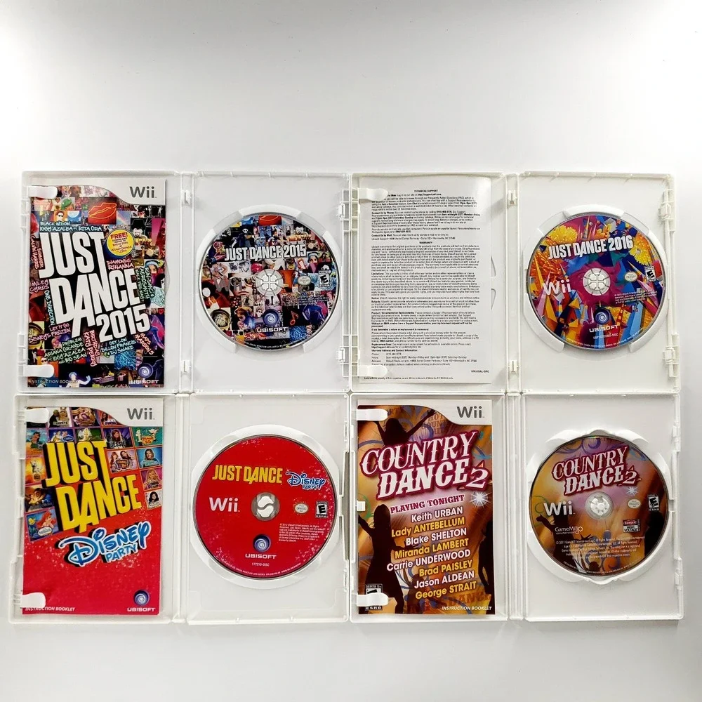 Nintendo Wii Just Dance Lot Of 8 2, 3, 4, 2014, 2015, 2016, Disney, Country 2